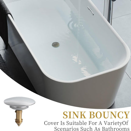 2 Pcs Bathroom Pop Up Sink Drain Stopper 66 mm Bathroom Sink Stopper, Pop-Up Click Clack Plug, Solid Brass Chrome Plated Plug, Suitable for Kitchen Bathroom Wash Basin.