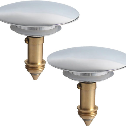 2 Pcs Bathroom Pop Up Sink Drain Stopper 66 mm Bathroom Sink Stopper, Pop-Up Click Clack Plug, Solid Brass Chrome Plated Plug, Suitable for Kitchen Bathroom Wash Basin.