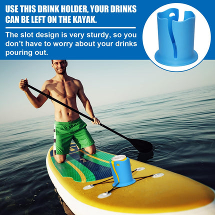 2pcs Paddle Board Cup Holder, Universal Kayak Drink Holder Multifunctional Anti-Toppling Paddleboard Cup Holder Surfboard Water Bottle Holder for Outdoor Fishing Boat Kayak Accessories.