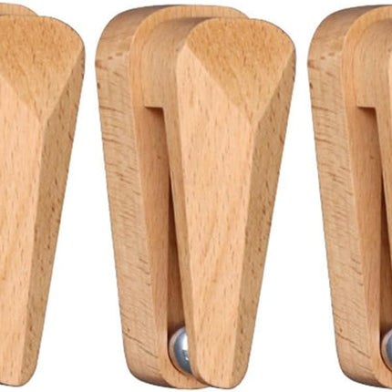 Self Adhesive Beech Wood Towel Clips with Unique Gravity Carbon Steel Ball Multifunctional No Drilling Wall Mount Towel Holder for Cupboards Kitchen Bedroom.