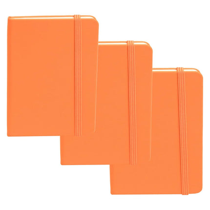 3Pcs Leatherette A6 Journal Writing Notebook Elastic Band Lined Paper School Office Supplies (Blue).