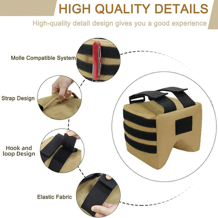 Front or Rear Squeeze Bag Shooting Range Bag Bench Bag with Strap for Shooting Hunting.