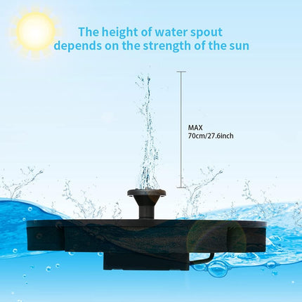 Solar Birdbath Fountain Pump 2.4W Floating Water Fountain Panel Kit for Bird Bath Small Pond Garden Patio and Lawn.