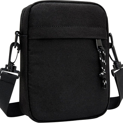 Small Crossbody Bag for Men, Mini Messenger Bag Side Shoulder Bag for Phone Passport, Casual Satchel Bag Phone Purse, Mini Sling Bag Fanny Pack Water Resistant for Travelling, Hiking (Black).