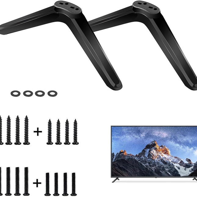 TV Base Stand, TV Legs for TCL Roku TV Stand Legs, ABS TV Legs with Screws and Instruction, TV Stand Legs Replacement for Most Smart TV(Black).