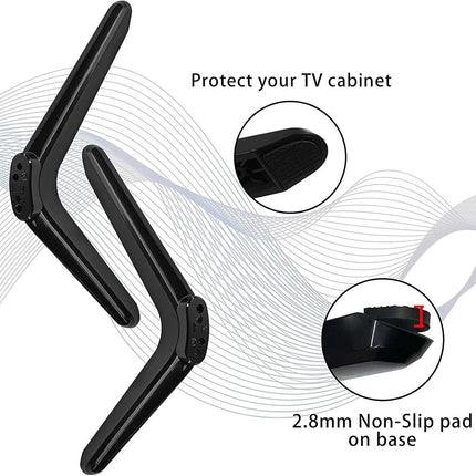 TV Base Stand, TV Legs for TCL Roku TV Stand Legs, ABS TV Legs with Screws and Instruction, TV Stand Legs Replacement for Most Smart TV(Black).