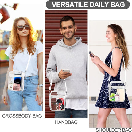Clear Bag Stadium Approved, Clear Purse Crossbody Bag, Adjustable Shoulder Strap Clear Bags for Concerts.