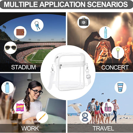 Clear Bag Stadium Approved, Clear Purse Crossbody Bag, Adjustable Shoulder Strap Clear Bags for Concerts.