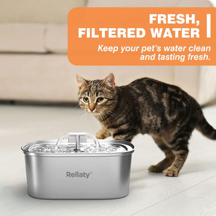 Official Cat Water Fountain Filters Replacement & Pre-Filter Sponges for 3.2L/108oz Automatic Pet Water Dispenser.