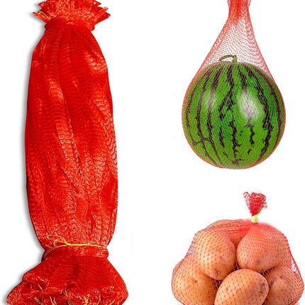 100Pcs Resuable Nylon Mesh Bags,Red Hanging Watermelon Net Bag,13.8"L Thicker Reusable Fruit Net Bag for Hanging Watermelon,Honeydew Melon,Vegetables,Load Capacity 1.5kg.