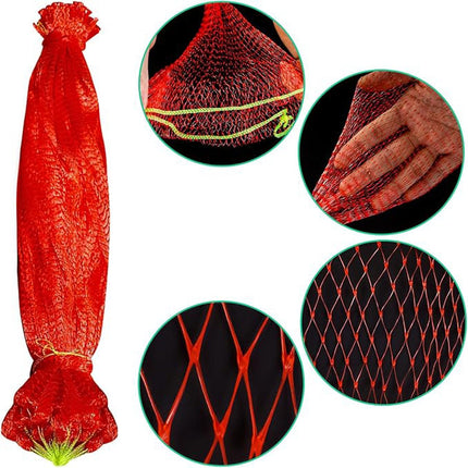 100Pcs Resuable Nylon Mesh Bags,Red Hanging Watermelon Net Bag,13.8"L Thicker Reusable Fruit Net Bag for Hanging Watermelon,Honeydew Melon,Vegetables,Load Capacity 1.5kg.