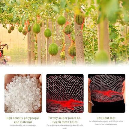 100Pcs Resuable Nylon Mesh Bags,Red Hanging Watermelon Net Bag,13.8"L Thicker Reusable Fruit Net Bag for Hanging Watermelon,Honeydew Melon,Vegetables,Load Capacity 1.5kg.