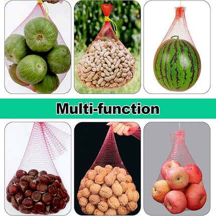 100Pcs Resuable Nylon Mesh Bags,Red Hanging Watermelon Net Bag,13.8"L Thicker Reusable Fruit Net Bag for Hanging Watermelon,Honeydew Melon,Vegetables,Load Capacity 1.5kg.