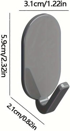 Heavy-Duty Adhesive Wall Hooks, 10-Pack - No-Drill, Damage-Free Installation for Multi-Purpose Use in Bathroom, Kitchen & More - Strong Hold, Black.