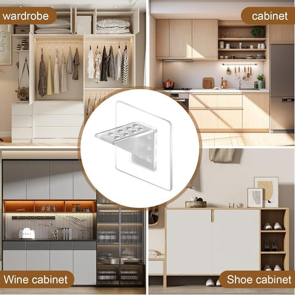 12Pcs Punch Free Shelf Support Peg，Self Adhesive Support Shelf Bracket，Strong Load Bearing for Shelves Kitchen Cabinet Book Closet,Solid Shelf Bearing 15kg.