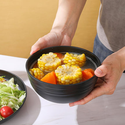 Unbreakable Wheat Straw Cereal Bowls Set of 6, 24 oz Microwave and Dishwasher Safe Lightweight Soup and Salad Bowl Sets, Reusable Dessert Bowls for Rice, Pasta, Snack, Fruit, BPA Free (Black).
