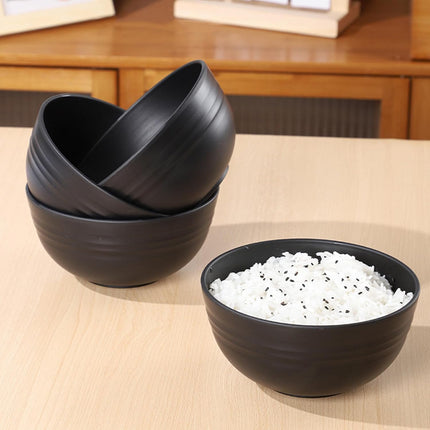 Unbreakable Wheat Straw Cereal Bowls Set of 6, 24 oz Microwave and Dishwasher Safe Lightweight Soup and Salad Bowl Sets, Reusable Dessert Bowls for Rice, Pasta, Snack, Fruit, BPA Free (Black).