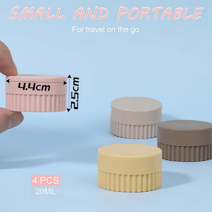 Travel Size Containers, Silicone Travel Jars for Creams Lotions Containers with Lids Leak Proof Small Travel Containers for Toiletries, Cosmetic (brown).