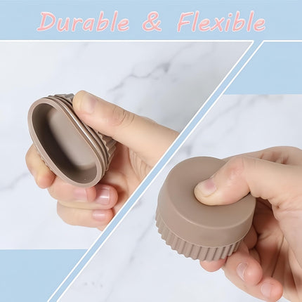 Travel Size Containers, Silicone Travel Jars for Creams Lotions Containers with Lids Leak Proof Small Travel Containers for Toiletries, Cosmetic (brown).