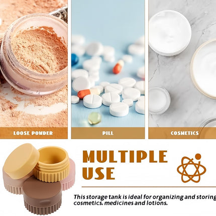 Travel Size Containers, Silicone Travel Jars for Creams Lotions Containers with Lids Leak Proof Small Travel Containers for Toiletries, Cosmetic (brown).