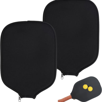 2pcs Racquet Cover for Pickleball, 8.6 x 12.2 Inch Neoprene Paddle Cover for Pickleball Racket Sleeve Storage Bag Compatible for Most USAPA Standard and Elongated Pickball Paddles.