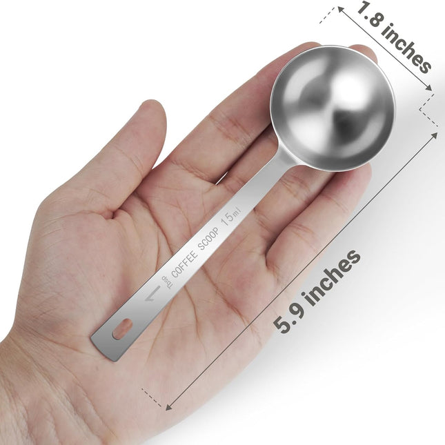 4Pcs Coffee Scoop Spoon - 1 Tablespoon 15ML Stainless Steel Long Handle Measuring Spoons for Ground Coffee, Loose Tea and Powder.
