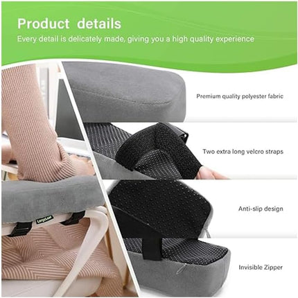 2 Pack Chair Armrest Pads,Chair Armrest Cooling Gel Cushions, Ergonomic Armrest Pads,Office Chair Armrest Pads Covers with Memory Foam Elbow Pillow for Forearm Pressure Relief for Computer (Grey).