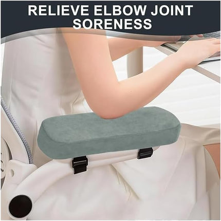 2 Pack Chair Armrest Pads,Chair Armrest Cooling Gel Cushions, Ergonomic Armrest Pads,Office Chair Armrest Pads Covers with Memory Foam Elbow Pillow for Forearm Pressure Relief for Computer (Grey).