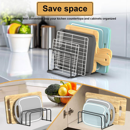 Cutting Board Organizer, Cutting Board Holder Rack Baking Cookie Pan Sheets Cooling Small Racks Storage Stand for Kitchen Cabinet Countertop Bakeware Organizer, 2-Pack.