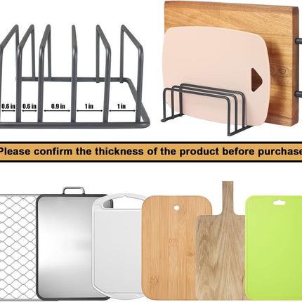 Cutting Board Organizer, Cutting Board Holder Rack Baking Cookie Pan Sheets Cooling Small Racks Storage Stand for Kitchen Cabinet Countertop Bakeware Organizer, 2-Pack.