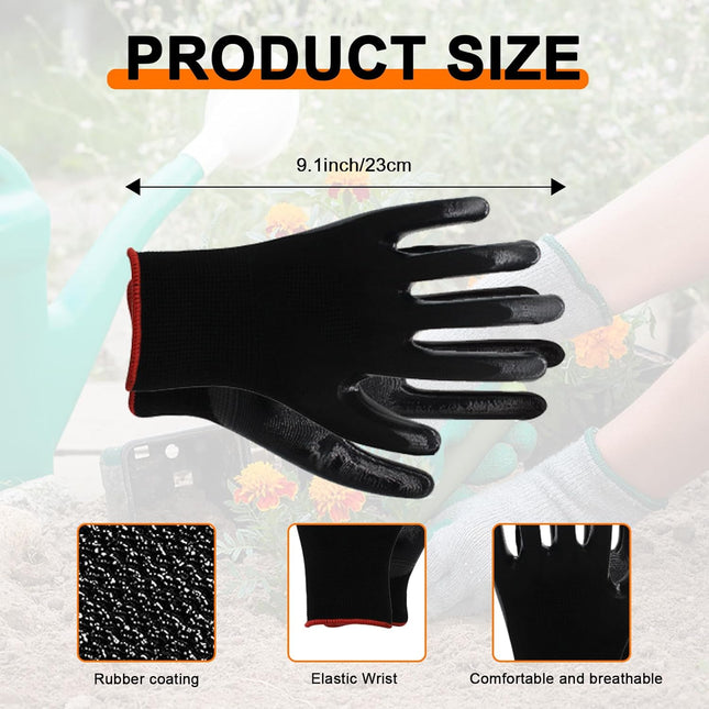 72 Pairs Gardening Gloves for Men Women Rubber Coated Work Gloves for Men Women Multipack Safety Construction Glove for Gardening Assembly Landscaping Construction.