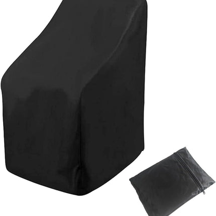Waterproof Stacking Chair Covers for Outdoor Furniture, All-Weather Heavy-Duty 210D Oxford Fabric, Fits 25"x25"x47" Patio Chairs (Black, 1 PC).
