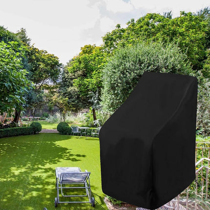 Waterproof Stacking Chair Covers for Outdoor Furniture, All-Weather Heavy-Duty 210D Oxford Fabric, Fits 25"x25"x47" Patio Chairs (Black, 1 PC).