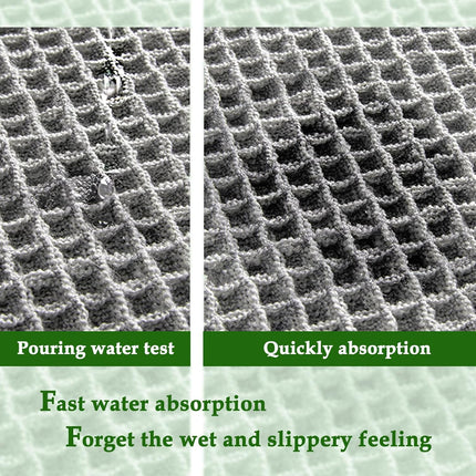 Grey Waffle Bath Mat,Super Absorbent Non Slip Bathroom Rug,Gray 18x30inch,Machine Washable Ultra Soft Floor Mats.