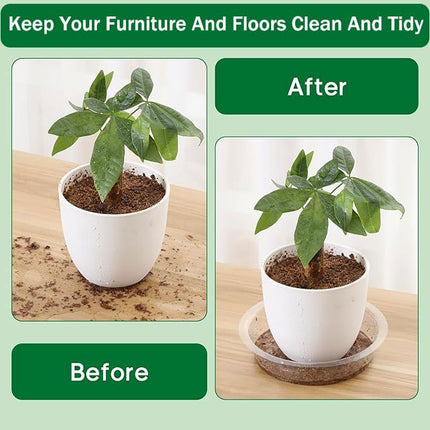 16Pcs Plant Saucer, Heavy Duty Clear Plastic Plant Tray, Durable Round Flower Pot Saucer, Large Plant Dishes Saucer, Planter Water Drip Trays for Indoor Outdoor Garden Potted.