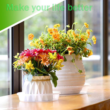 16Pcs Plant Saucer, Heavy Duty Clear Plastic Plant Tray, Durable Round Flower Pot Saucer, Large Plant Dishes Saucer, Planter Water Drip Trays for Indoor Outdoor Garden Potted.