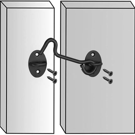 3-inch Heavy Duty Hook and Eye Latch - 1x Barn Door Lock, 4X Mounting Screws - Stainless Steel Hooks for Door, Windows, Sheds, Fences, Gates, Closets, Cabinets.