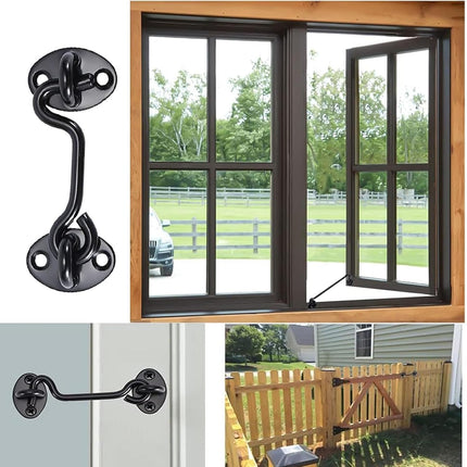 3-inch Heavy Duty Hook and Eye Latch - 1x Barn Door Lock, 4X Mounting Screws - Stainless Steel Hooks for Door, Windows, Sheds, Fences, Gates, Closets, Cabinets.