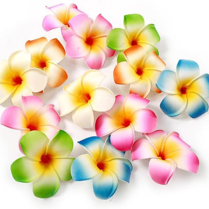 10Pcs Multicolor Hawaii Plumeria Flower Clips, Artificial Tropical Flower Hair Accessories for Wedding, Beach Party, Hair Clips and Barrettes, 1.97''.