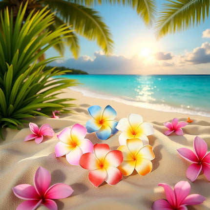 10Pcs Multicolor Hawaii Plumeria Flower Clips, Artificial Tropical Flower Hair Accessories for Wedding, Beach Party, Hair Clips and Barrettes, 1.97''.