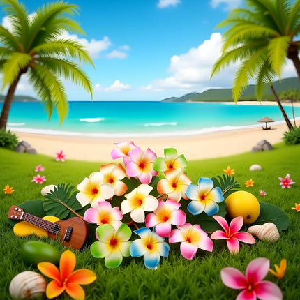 10Pcs Multicolor Hawaii Plumeria Flower Clips, Artificial Tropical Flower Hair Accessories for Wedding, Beach Party, Hair Clips and Barrettes, 1.97''.