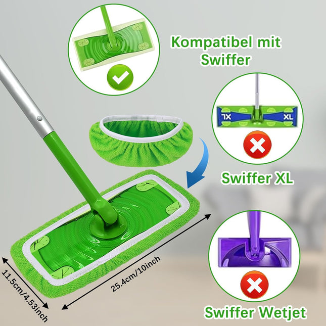 8Pcs Reusable Mop Pads Compatible with Swiffer Sweeper Mop, Dry Sweeping Cloths, Washable Microfiber Wet Mop Pads Refill for Household Cleaning.