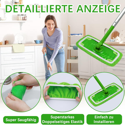 8Pcs Reusable Mop Pads Compatible with Swiffer Sweeper Mop, Dry Sweeping Cloths, Washable Microfiber Wet Mop Pads Refill for Household Cleaning.