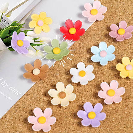 20 PCS Flower Push Pins, Thumb Tacks for Bulletin Board, Cork Board Thumbtacks, Flower Tacks for Map Cork Board Photo Display Office Home (Pink).