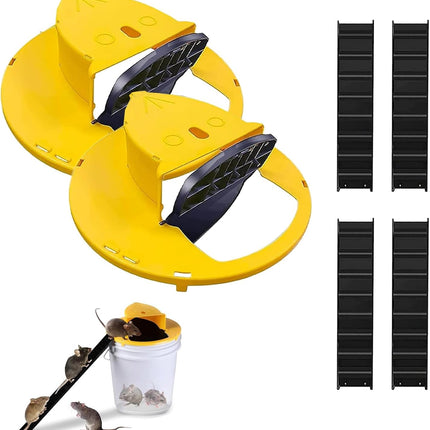 2 Pack Automatic Reset Traps-Mice Mouse Trap Bucket Flip Lid，5 Gallon Bucket Lid Mouse Rat Trap，Mouse Trap Bucket Indoor Outdoor,Reusable Mouse Trap Bucket Lid，Humane Mouse Trap.