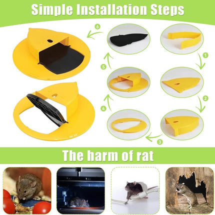 2 Pack Automatic Reset Traps-Mice Mouse Trap Bucket Flip Lid，5 Gallon Bucket Lid Mouse Rat Trap，Mouse Trap Bucket Indoor Outdoor,Reusable Mouse Trap Bucket Lid，Humane Mouse Trap.