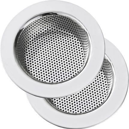 Kitchen Sink Strainer Stainless Steel,  Kitchen Sink Drain Strainer, Sink Strainers for Kitchen Sinks with Large Wide Rim 4.5" Diameter (2 Pack).