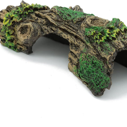 Aquarium Decorations Resin Hollow Tree Trunk Ornament, Bettas House Cave Wood House Decor for Fish Tank (HS-SP207).