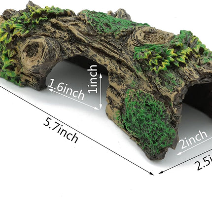 Aquarium Decorations Resin Hollow Tree Trunk Ornament, Bettas House Cave Wood House Decor for Fish Tank (HS-SP207).