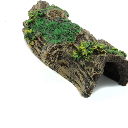 Aquarium Decorations Resin Hollow Tree Trunk Ornament, Bettas House Cave Wood House Decor for Fish Tank (HS-SP207).